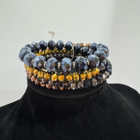 NWT CAKE Multi-Color Beaded cuff Bracelet - Picture 2 of 3